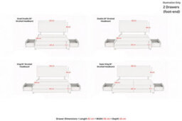 "Comfort Florida Graphite Tweed Divan Bed Base 2 Drawers Foot-End - 26"" Strutted  & 12"" Footboard 6' Super King" - thumbnail 3
