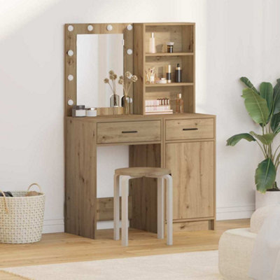 Walplus Dressing Table Set With Door 2 Pcs Artisan Oak 50 X 41 X 135 Cm - image 1