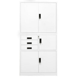 Berkfield Durable Office Cabinet White 90X40X180 Cm Steel