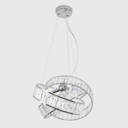 Valuelights Hudson Modern 3 Way Chrome And Clear Acrylic Jewel Ring Pendant Ceiling Light - thumbnail 4