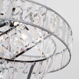 Valuelights Hudson Modern 3 Way Chrome And Clear Acrylic Jewel Ring Pendant Ceiling Light - thumbnail 6