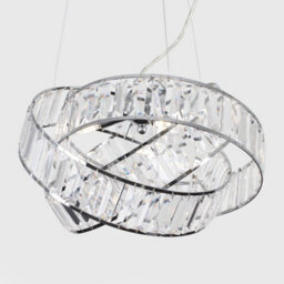 Valuelights Hudson Modern 3 Way Chrome And Clear Acrylic Jewel Ring Pendant Ceiling Light - thumbnail 3