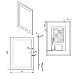Sundaze 500 X 700mm Led Bathroom Mirror Lights Button Switch Demister Pad Illuminated - thumbnail 3
