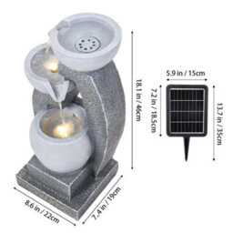 Living And Home Solar-Powered Water Fountain With Modern Minimalist Design, Ideal For Garden & Patio Decor, 46Cm(H) - thumbnail 9