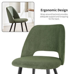 Longtoo Set Of 2 Dining Chairs, Velvet Upholstery, Separate Legs, Army Green - thumbnail 5