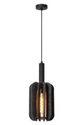Lucide Rafal - Pendant Light - 20 Cm - 1Xe27 - Grey - thumbnail 1