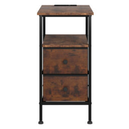 Levede Bedside Table Cabinet Storage Nightstand Charging Station 2 Drawers - thumbnail 3