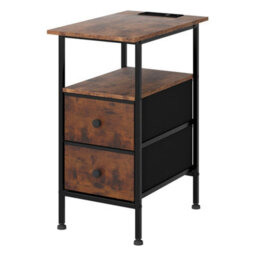 Levede Bedside Table Cabinet Storage Nightstand Charging Station 2 Drawers - thumbnail 2