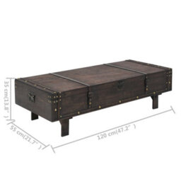 Vidaxl Coffee Table Plywood Vintage Style 120X55X35 Cm - thumbnail 8