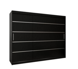 Arte Verona 01 Contemporary 3 Sliding Door Wardrobe 9 Shelves 2 Rails Black Matt (H)2000mm (W)2500mm (D)620mm - thumbnail 1