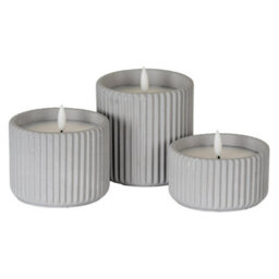 Luxe Collection Natural Glow Chalk Ribbed Large Led Candle - thumbnail 3