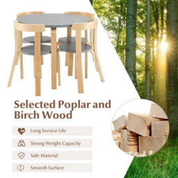 Children Wooden Activity Table 4 Curved Chairs 5-Piece Kids - thumbnail 5