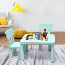 Costway 3 Pcs Kids Table And Chair Set Toddler Activity Center Children Writing Desk - thumbnail 3