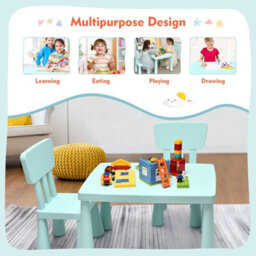 Costway 3 Pcs Kids Table And Chair Set Toddler Activity Center Children Writing Desk - thumbnail 5