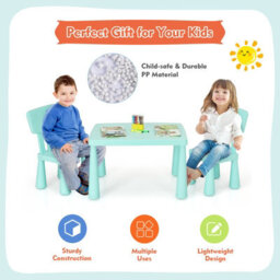 Costway 3 Pcs Kids Table And Chair Set Toddler Activity Center Children Writing Desk - thumbnail 6