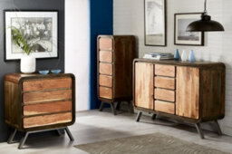 Lava Reclaimed Iron & Wooden 4 Drawer 2 Door Sideboard - thumbnail 2