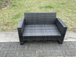 Fimous 2 Seater High Back Rattan Loveseat Sofa Patio Outdoor Garden Furniture With Thick Seat And Back Cushion - thumbnail 5