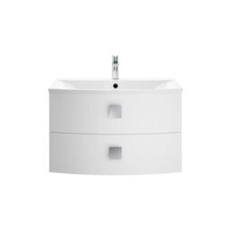 Hudson Reed Sarenna Wall Hung 2 Drawer Vanity Unit & Basin, Moon White Matt, 712 X 504 X 448mm - thumbnail 1