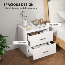 Wyld Haus Kefa Yoka White Modern Bedside Table With 2 Drawers 45W X 39.5D X 49H Cm - thumbnail 5