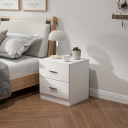 Wyld Haus Kefa Yoka White Modern Bedside Table With 2 Drawers 45W X 39.5D X 49H Cm - thumbnail 8