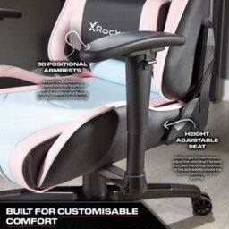 X Rocker Agility Esport Ergonomic Gaming Chair - Bubblegum Edition - thumbnail 5