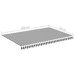 Walplus Replacement Fabric For Awning Garden Sun Shade Canopy Gazebo For Back Door, Porch, Patio Anthracite And White 4.5X3 M - thumbnail 6