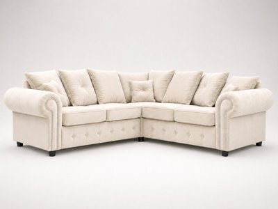Gorgeous Olympia Velvet Sofa - Cream Corner