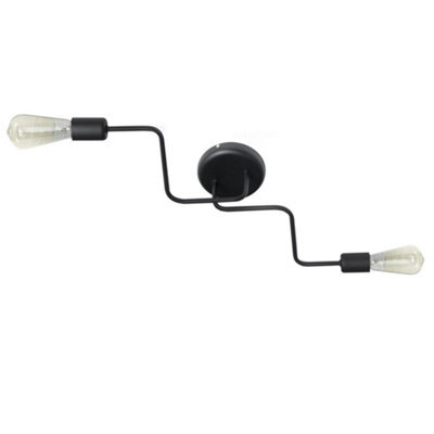 Luminosa Lighting Luminosa Tube Multi Arm Semi Flush Ceiling Light Black 54Cm
