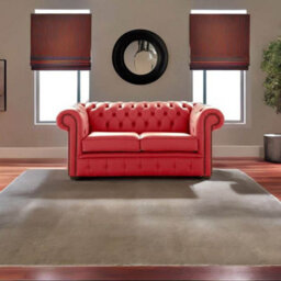 Chesterfield 2 Seater Shelly Crimson Leather Sofa Settee Bespoke In Classic Style - thumbnail 2