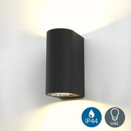 B.k.licht Black Outdoor Wall Light Led Ip44 Waterproof Lamp Gu10 Bulbs Included 2X 400Lm - thumbnail 3