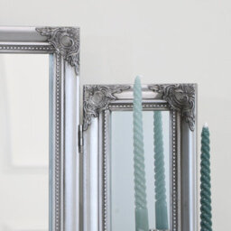 Melody Maison Ornate Vintage Silver Triple Dressing Table Mirror 55Cm X 74Cm - thumbnail 3
