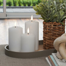 Festive Lights Ember™ Battery Signature White Candle, Trio - thumbnail 3