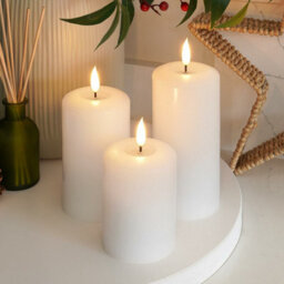 Festive Lights Ember™ Battery Signature White Candle, Trio - thumbnail 6