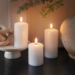 Festive Lights Ember™ Battery Signature White Candle, Trio - thumbnail 4