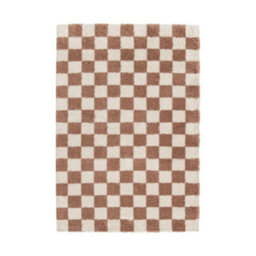 Melrose Nomadic Shaggy Orange Colour Chequer Patterned Indoor Large Area Rug 160/230Cm - thumbnail 4