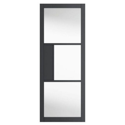 JB Kind Doors Cosmo Grey Clear Glass Internal Laminate Door - image 1