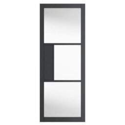 JB Kind Doors Cosmo Grey Clear Glass Internal Laminate Door - thumbnail 1
