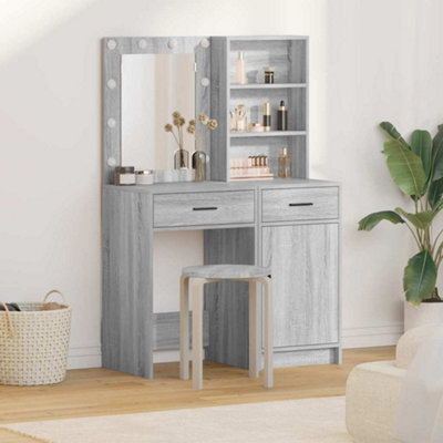 Walplus Dressing Table Set With Door 2 Pcs Grey Sonoma 50 X 41 X 135 Cm - image 1