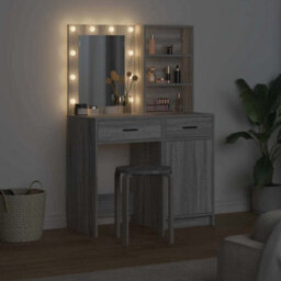 Walplus Dressing Table Set With Door 2 Pcs Grey Sonoma 50 X 41 X 135 Cm - thumbnail 4
