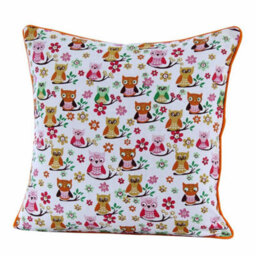 Homescapes Cotton Owls Cushion Cover, 30 X 30 Cm - thumbnail 2
