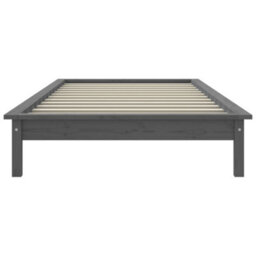 Berkfield Bed Frame Grey 90X190 Cm Single Solid Wood Pine - thumbnail 5
