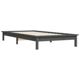 Berkfield Bed Frame Grey 90X190 Cm Single Solid Wood Pine - thumbnail 4
