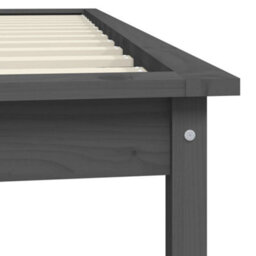 Berkfield Bed Frame Grey 90X190 Cm Single Solid Wood Pine - thumbnail 7