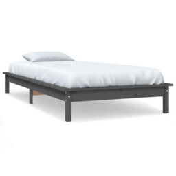 Berkfield Bed Frame Grey 90X190 Cm Single Solid Wood Pine - thumbnail 2