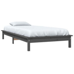 Berkfield Bed Frame Grey 90X190 Cm Single Solid Wood Pine - thumbnail 3