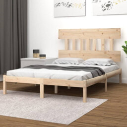 Berkfield Bed Frame Solid Wood 200X200 Cm - thumbnail 1