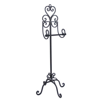 Dibor Vintage Style Cast Iron Toilet Roll Holder Ornate Scrolled Antique Brown Freestanding Toilet Paper Dispenser Tissue Stand - image 1
