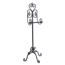 Dibor Vintage Style Cast Iron Toilet Roll Holder Ornate Scrolled Antique Brown Freestanding Toilet Paper Dispenser Tissue Stand