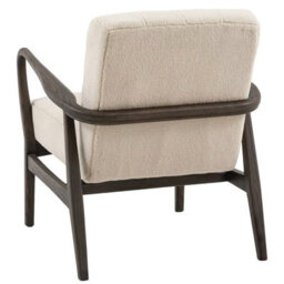 Xample Gallery Humber Natural Faux Sheepskin Armchair, Solid Oak Frame, Foam Cushioned Accent Chair, Fully Assembled - thumbnail 7