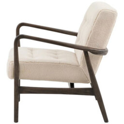 Xample Gallery Humber Natural Faux Sheepskin Armchair, Solid Oak Frame, Foam Cushioned Accent Chair, Fully Assembled - thumbnail 6